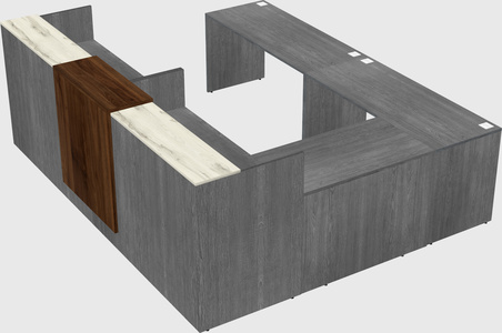 Shared one sided u-shaped reception desk