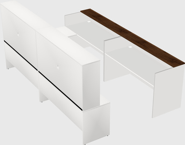 Shared one sided u-shaped reception desk