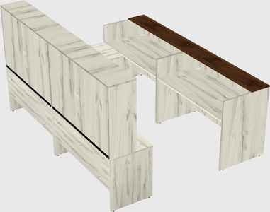Shared one sided u-shaped reception desk