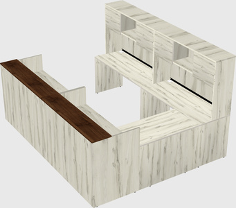 Shared one sided u-shaped reception desk