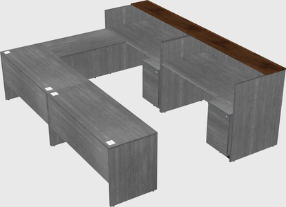 Shared one sided u-shaped reception desk