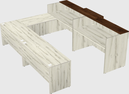Shared one sided u-shaped reception desk