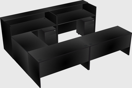 Shared one sided u-shaped reception desk
