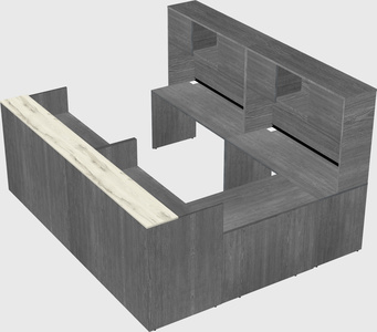 Shared one sided u-shaped reception desk