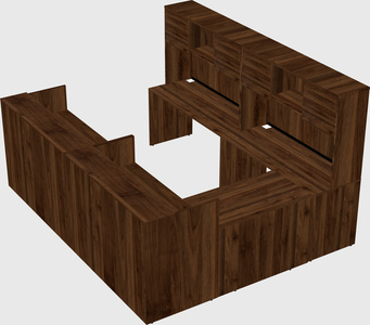 Shared one sided u-shaped reception desk