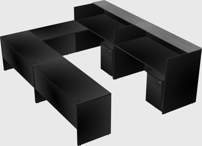 Shared one sided u-shaped reception desk