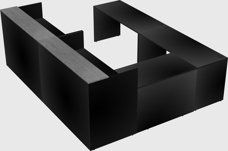 Shared one sided u-shaped reception desk
