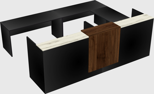 Shared one sided u-shaped reception desk