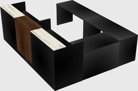 Shared one sided u-shaped reception desk
