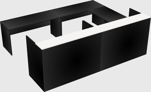 Shared one sided u-shaped reception desk