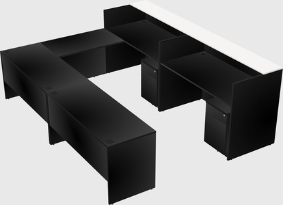 Shared one sided u-shaped reception desk