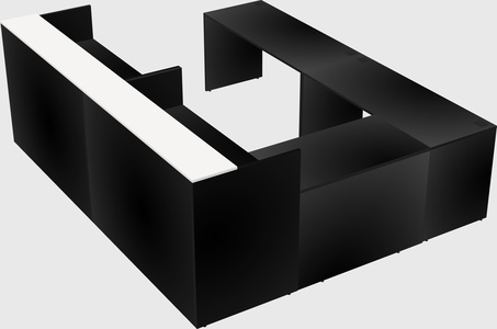 Shared one sided u-shaped reception desk