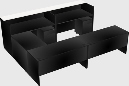 Shared one sided u-shaped reception desk