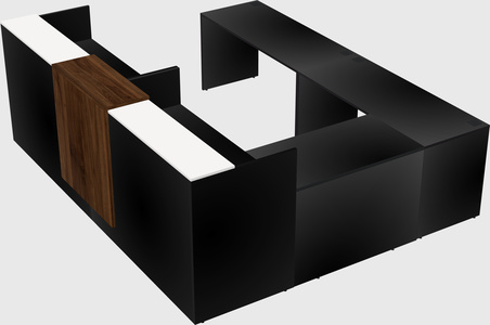 Shared one sided u-shaped reception desk