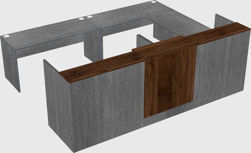 Shared one sided u-shaped reception desk