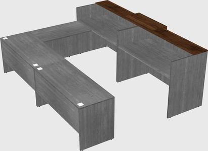 Shared one sided u-shaped reception desk