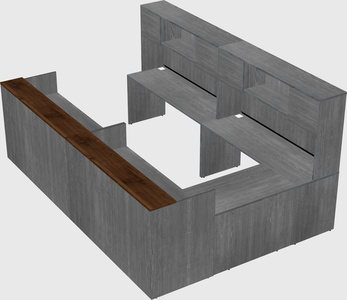 Shared one sided u-shaped reception desk