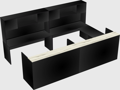 Shared one sided u-shaped reception desk