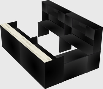 Shared one sided u-shaped reception desk