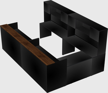 Shared one sided u-shaped reception desk