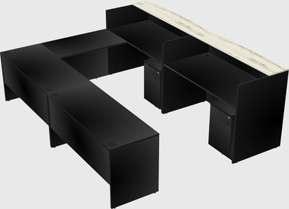 Shared one sided u-shaped reception desk