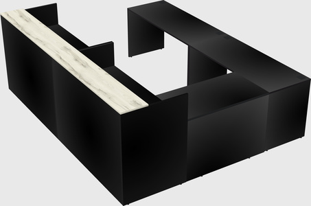 Shared one sided u-shaped reception desk