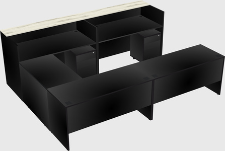 Shared one sided u-shaped reception desk