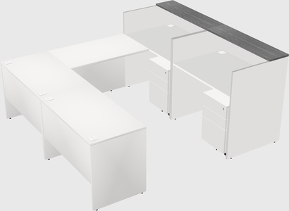 Shared one sided u-shaped reception desk