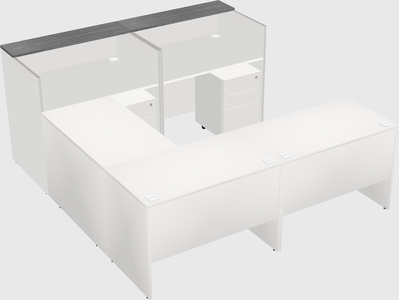 Shared one sided u-shaped reception desk