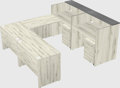 Shared one sided u-shaped reception desk