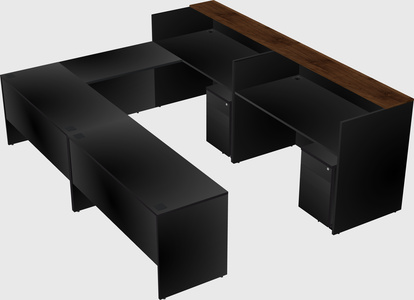 Shared one sided u-shaped reception desk