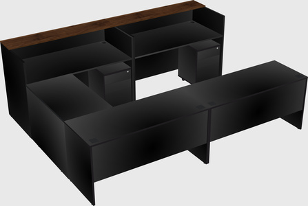 Shared one sided u-shaped reception desk