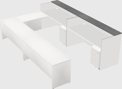 Shared one sided u-shaped reception desk