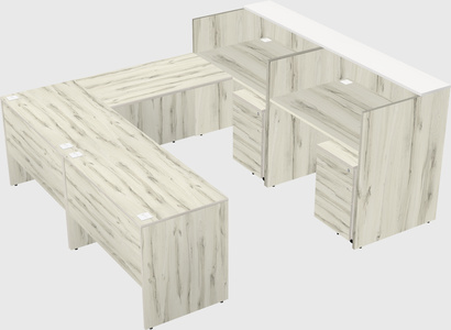 Shared one sided u-shaped reception desk