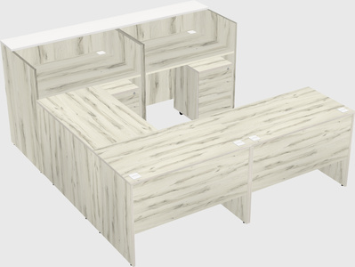 Shared one sided u-shaped reception desk