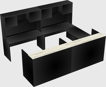 Shared one sided u-shaped reception desk