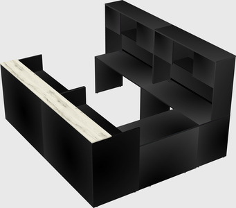 Shared one sided u-shaped reception desk