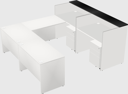 Shared one sided u-shaped reception desk