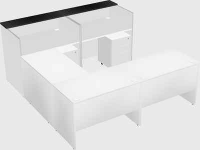 Shared one sided u-shaped reception desk