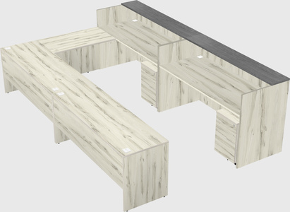 Shared one sided u-shaped reception desk