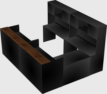 Shared one sided u-shaped reception desk