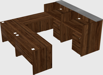 Shared one sided u-shaped reception desk