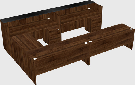 Shared one sided u-shaped reception desk