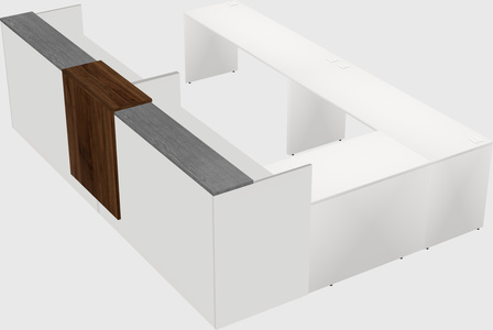 Shared one sided u-shaped reception desk
