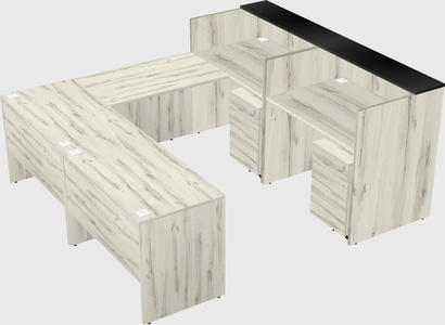 Shared one sided u-shaped reception desk