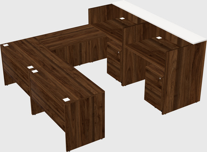 Shared one sided u-shaped reception desk