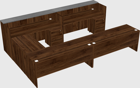 Shared one sided u-shaped reception desk