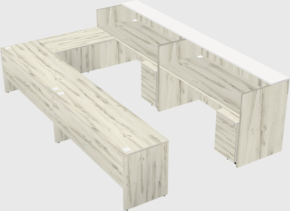 Shared one sided u-shaped reception desk
