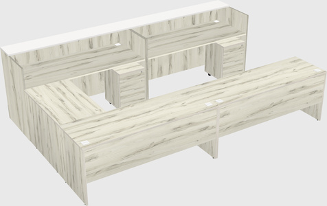 Shared one sided u-shaped reception desk