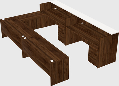 Shared one sided u-shaped reception desk